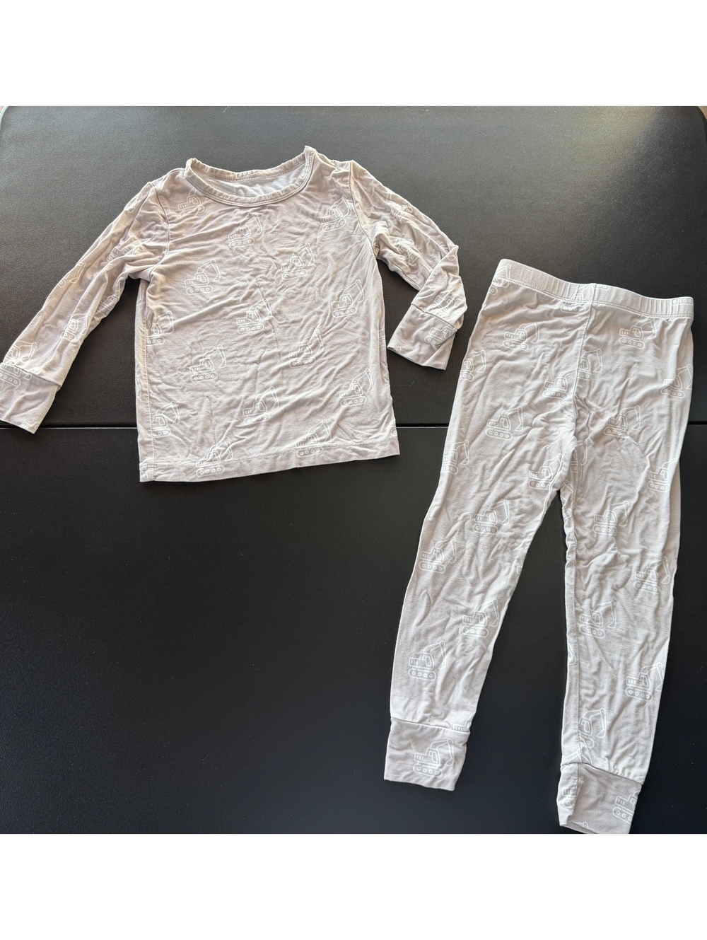 Forever French Bamboo Pajamas 2-3Y Excavator Construction 2 Piece PJs